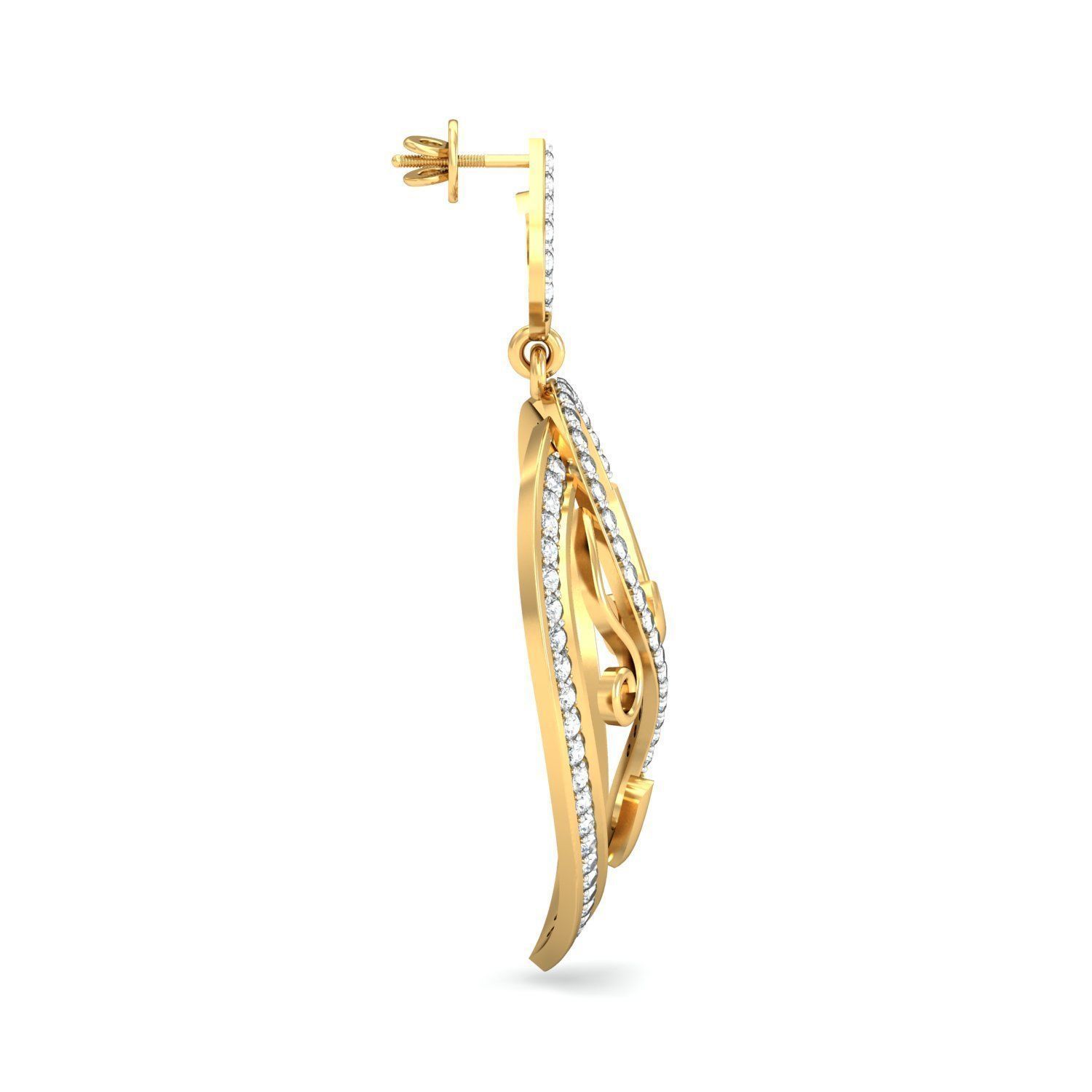 Women Long Earrings 3dm stl 3mf obj glb gltf render details 3D print model_9