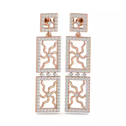 Women Long Earrings 3dm stl 3mf obj glb gltf render details