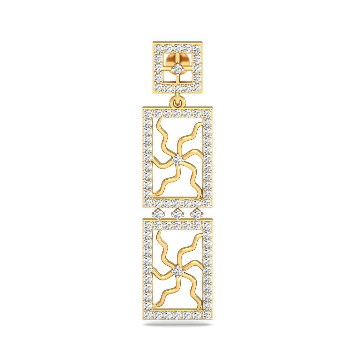 Women Long Earrings 3dm stl 3mf obj glb gltf render details 3D print model_5