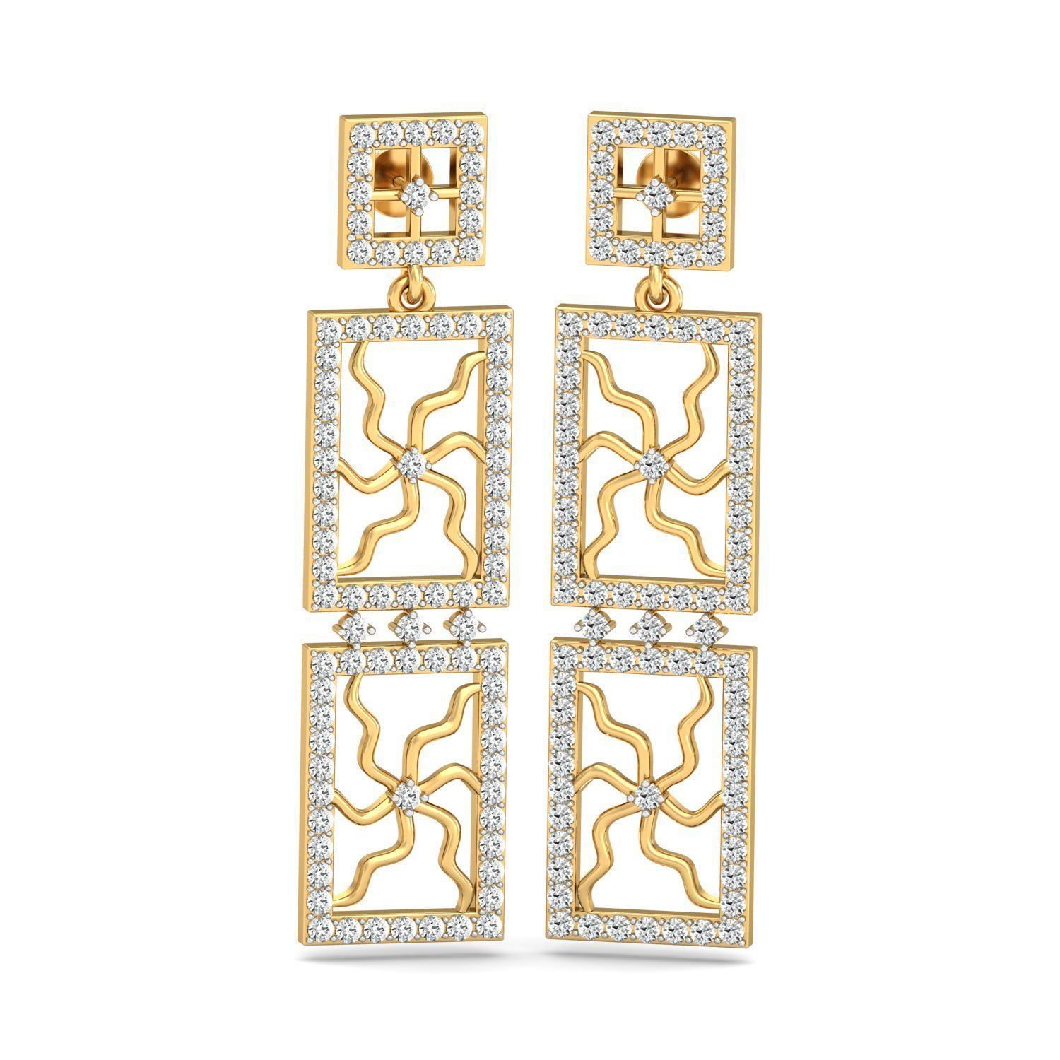 Women Long Earrings 3dm stl 3mf obj glb gltf render details 3D print model_1