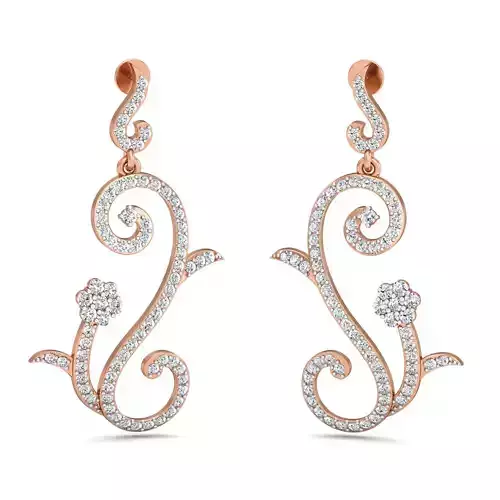 Women Long Earrings 3dm stl 3mf obj glb gltf render details