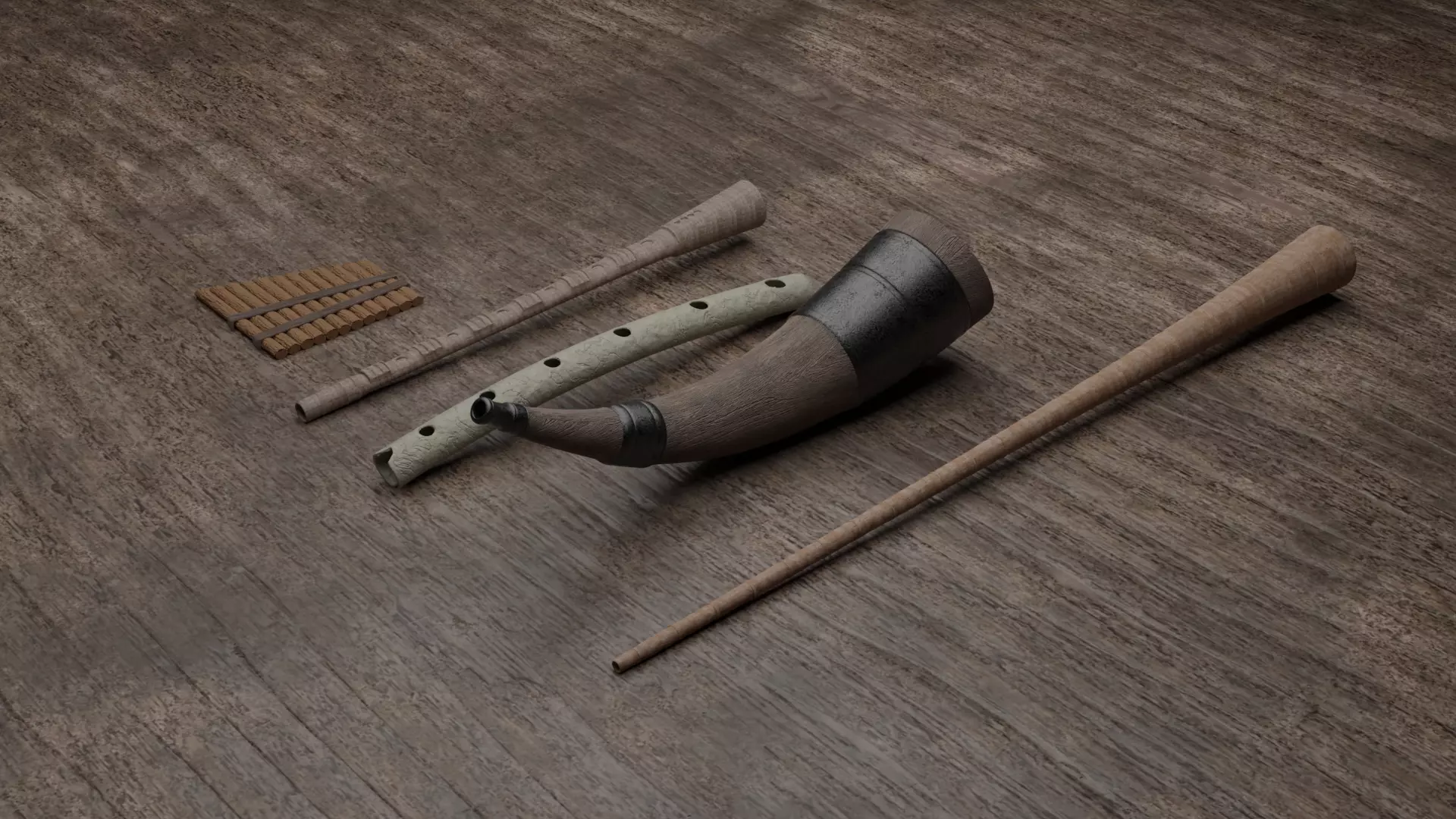 Viking Woodwind instruments 3D model_0