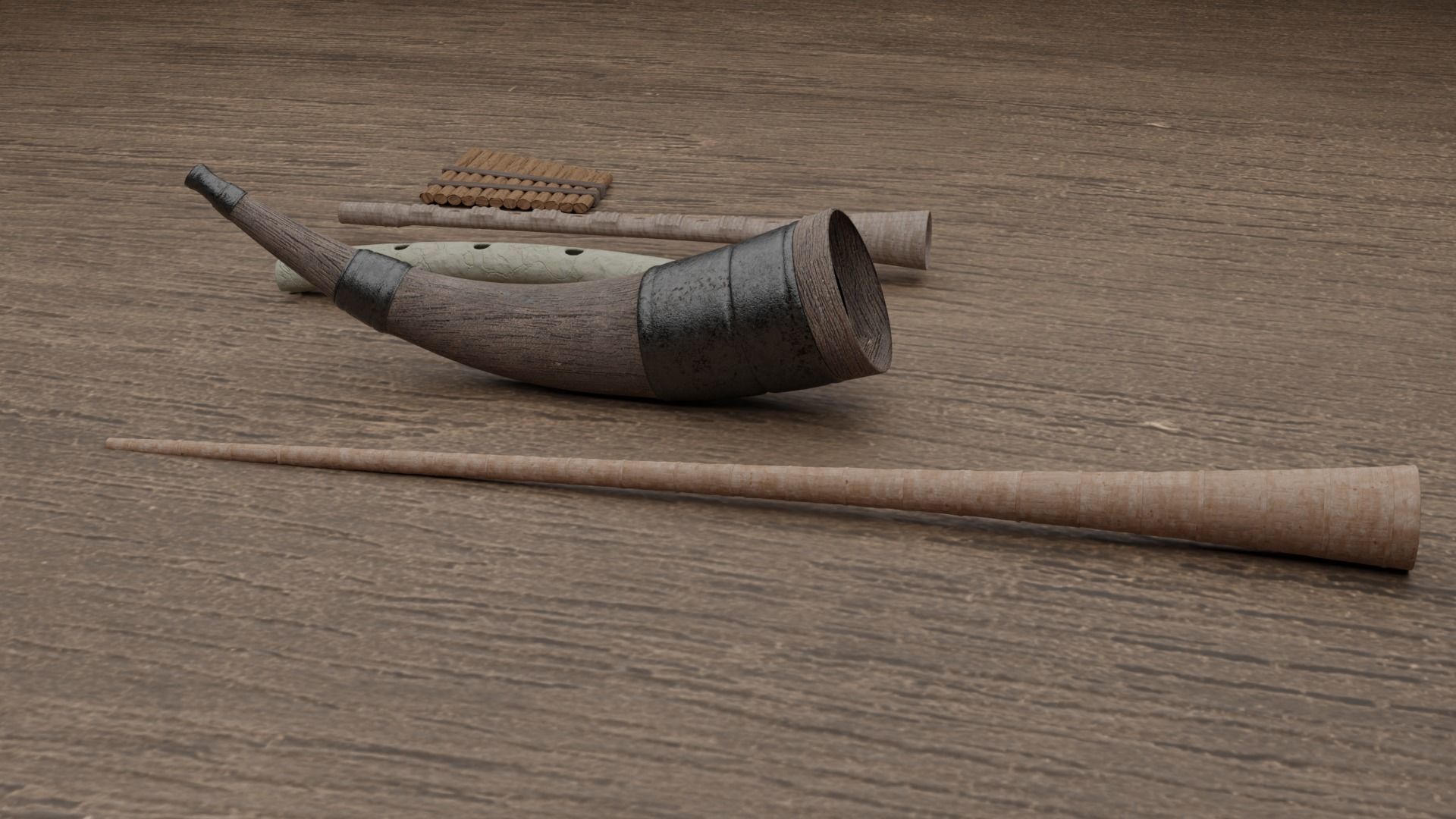 Viking Woodwind instruments 3D model_5