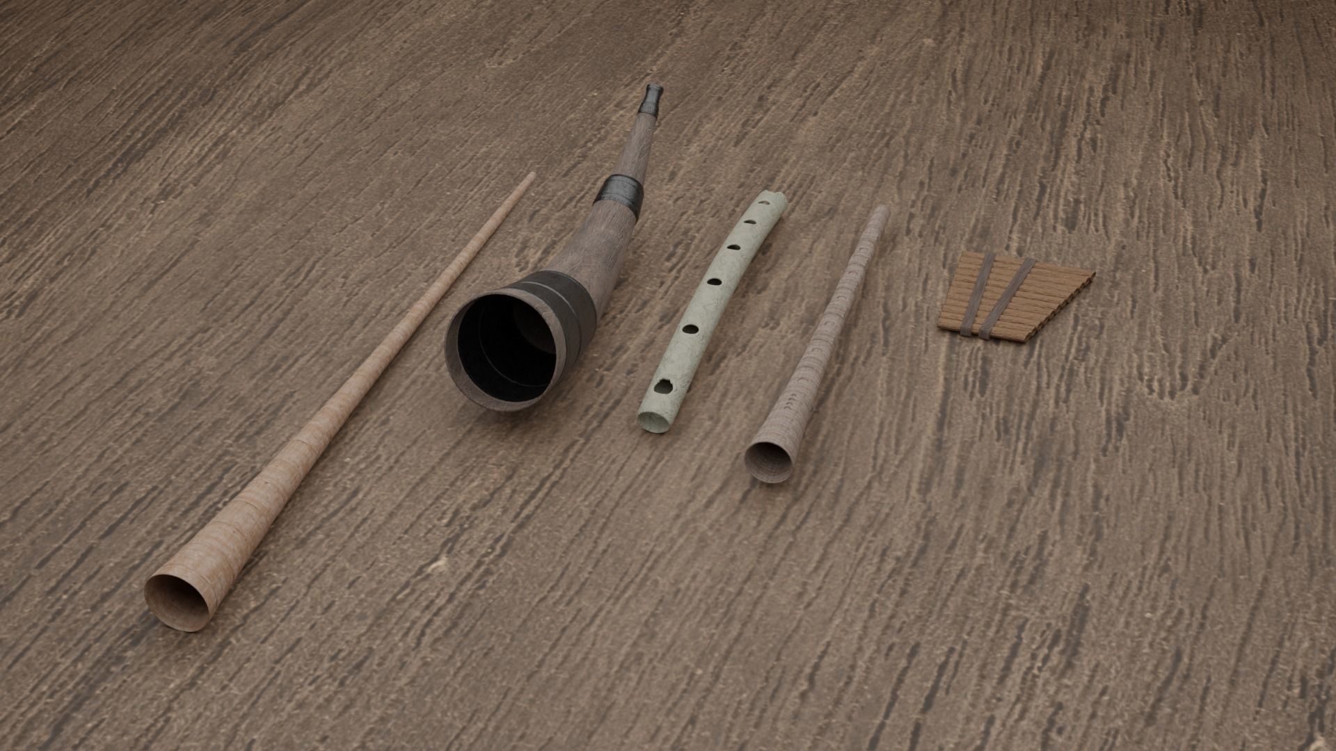 Viking Woodwind instruments 3D model_3