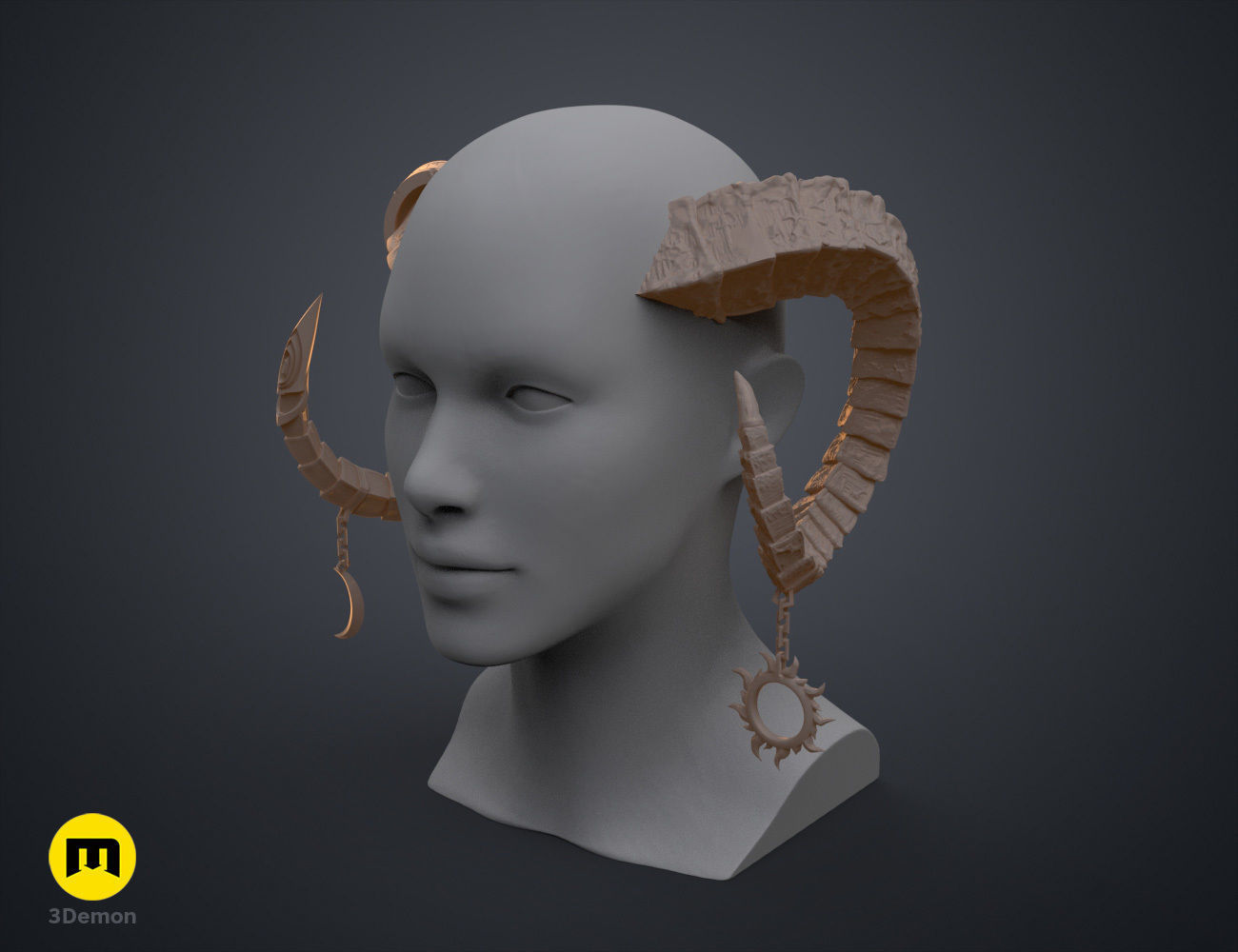 Lucien Tavelle Horns - Critical Role 3D print model_6