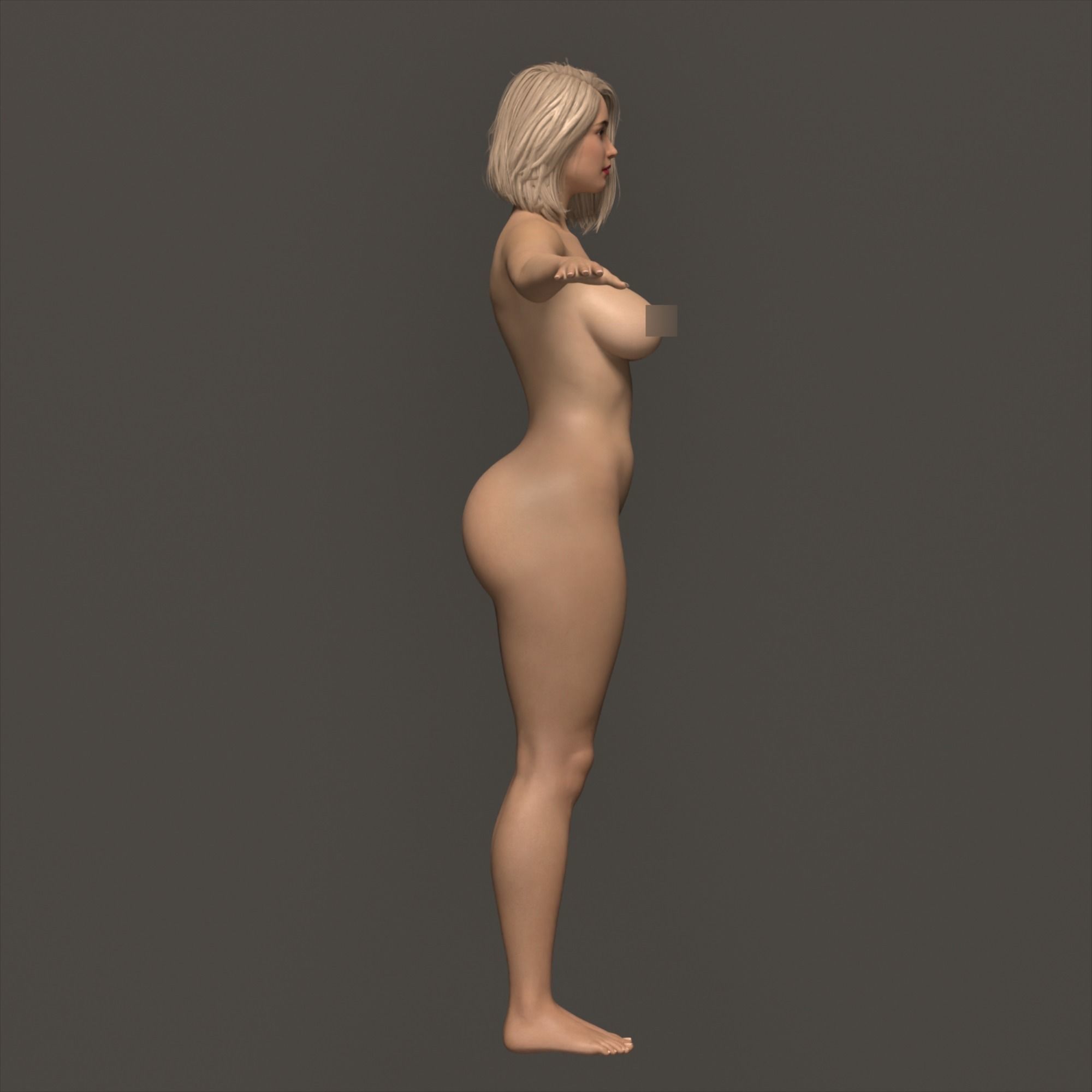 Beautiful Woman Rigged - Sia Low-poly 3D model_2