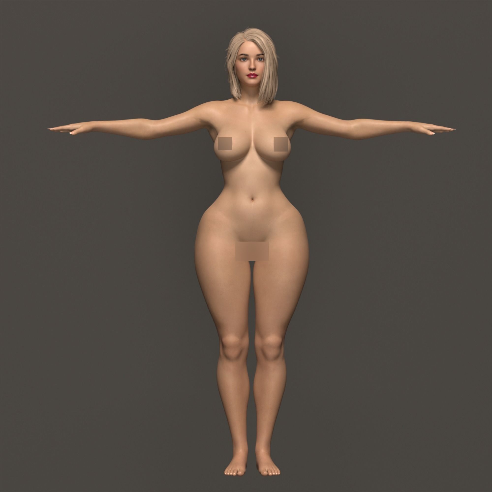 Beautiful Woman Rigged - Sia Low-poly 3D model_1