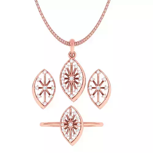 Ring earrings pendant star gemstone set