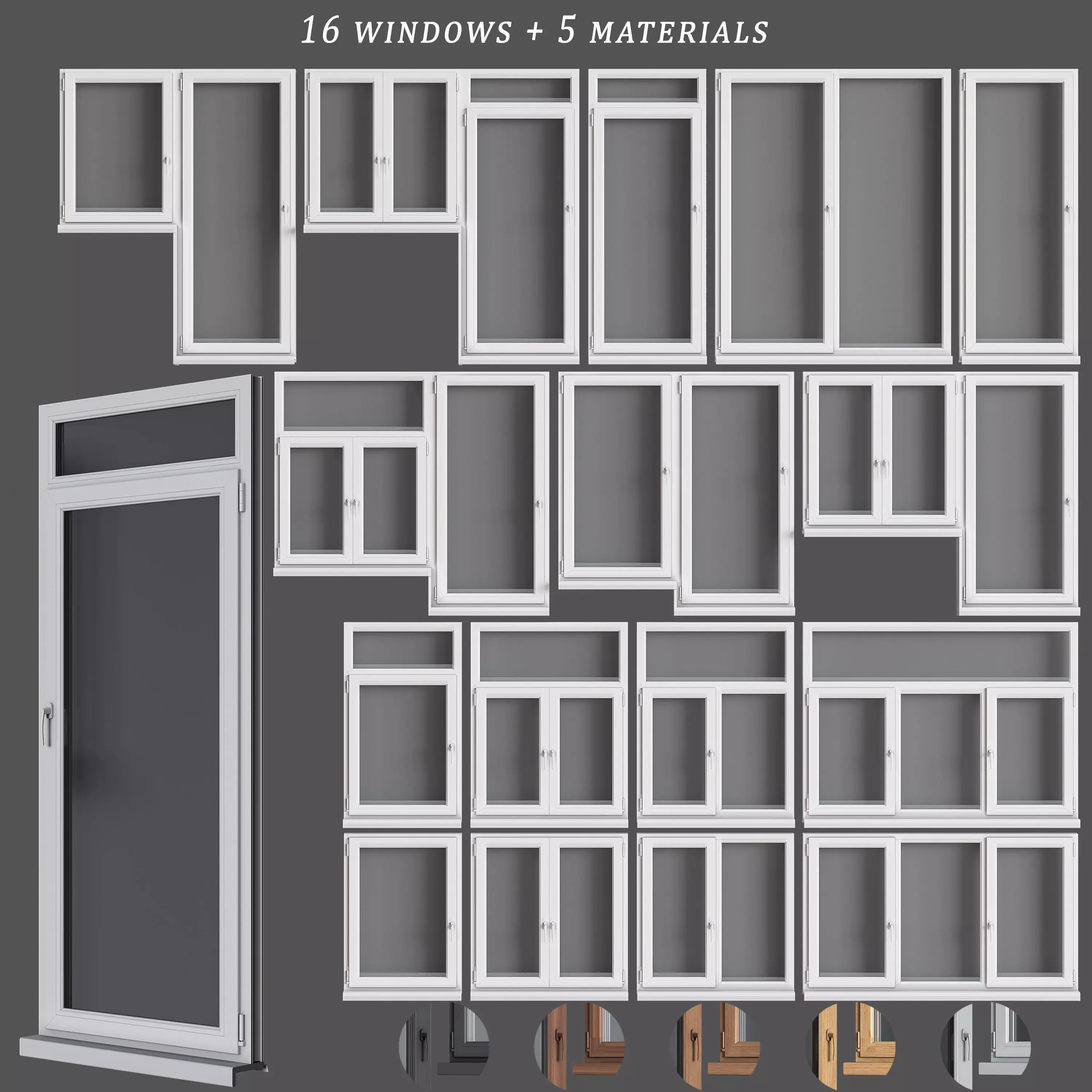 set plastic windows 3D model_0