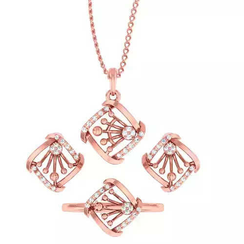 Ring earrings pendant cutoff set