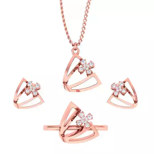 Ring earrings pendant arpels shape gemstone set