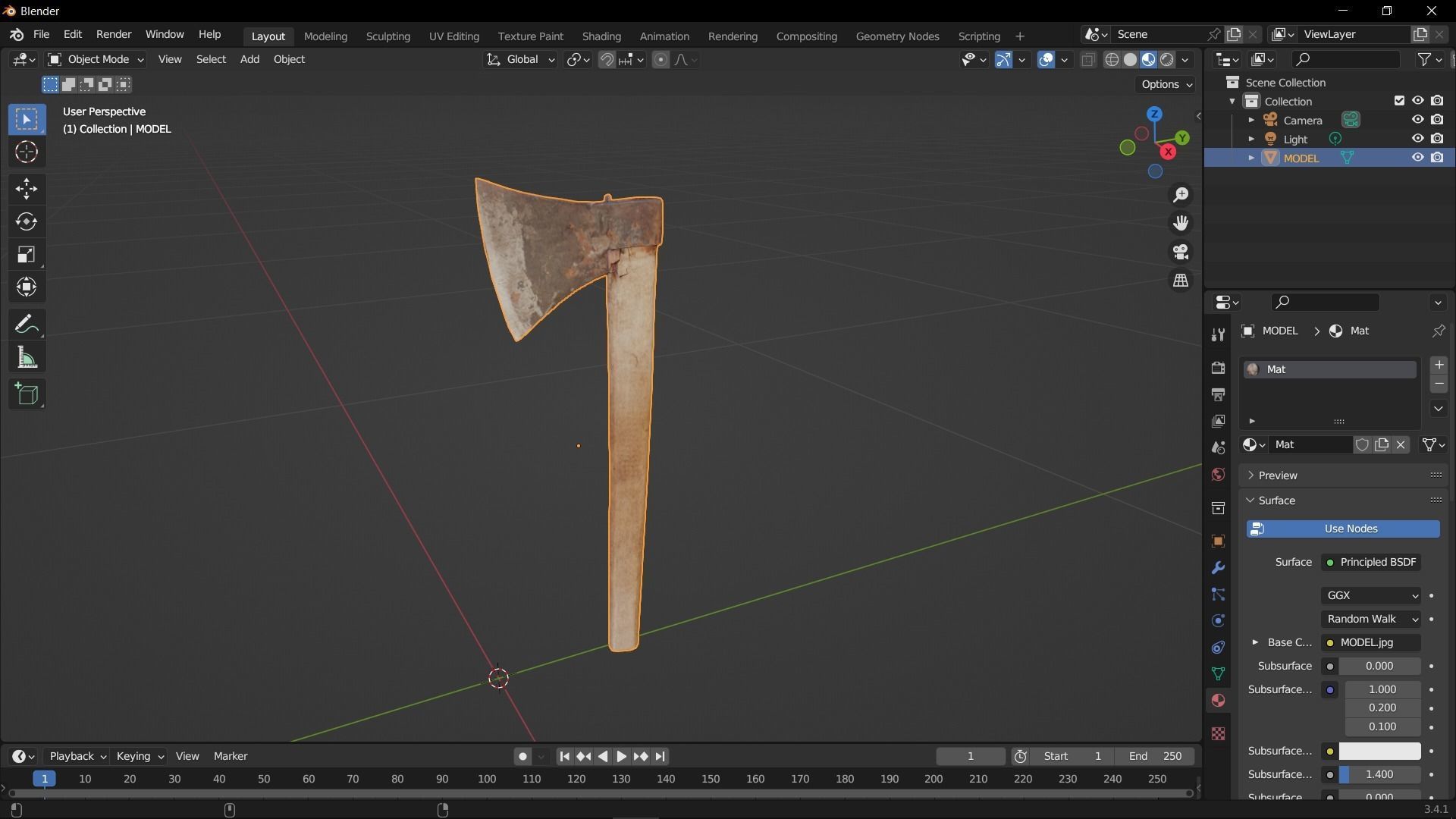 Short Axe Scan Low-poly 3D model_29