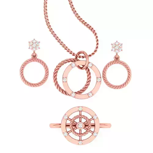 Ring earrings pendant Twist gemstone set