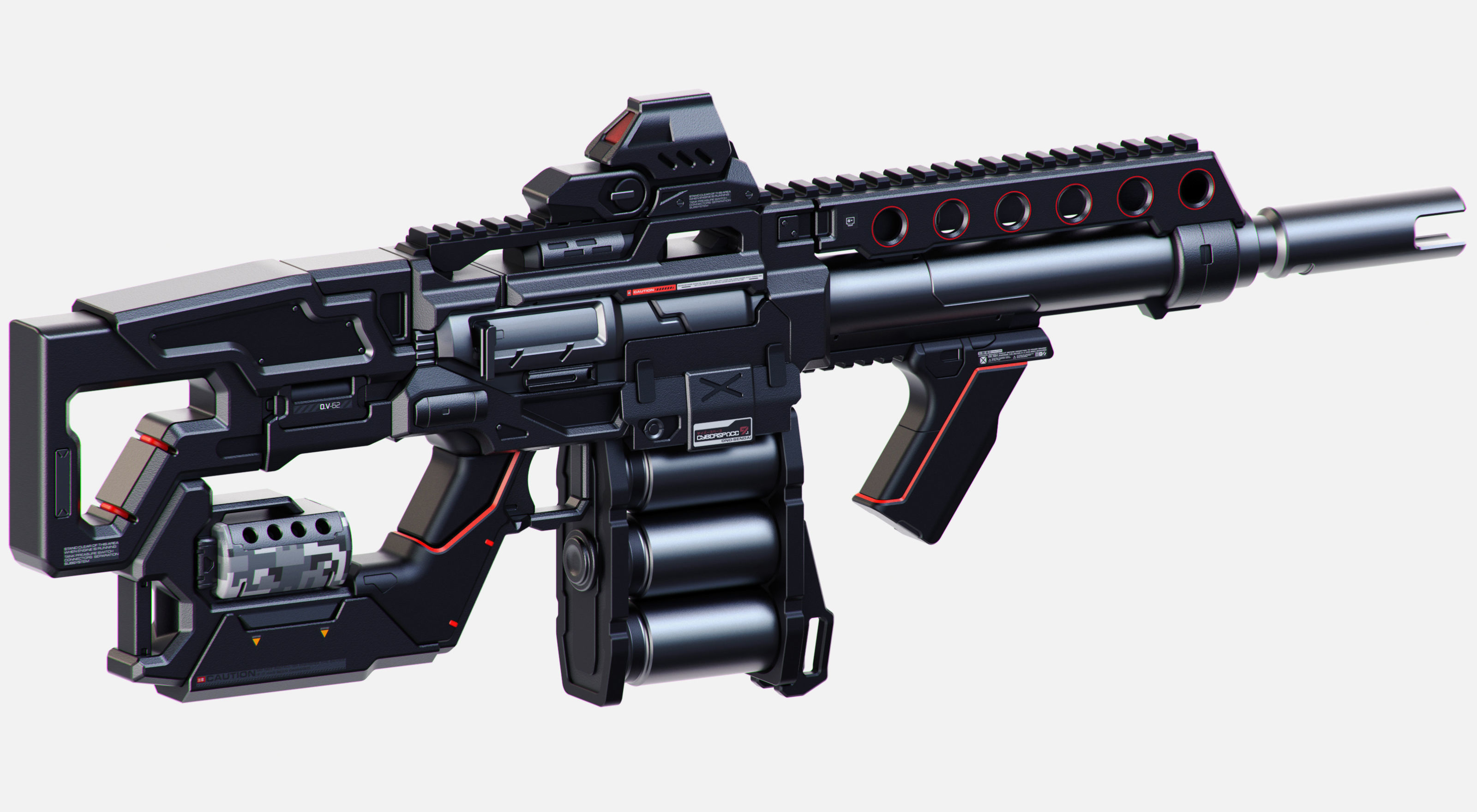 Sci-Fi Rifles Set Kitbash  3D model_4