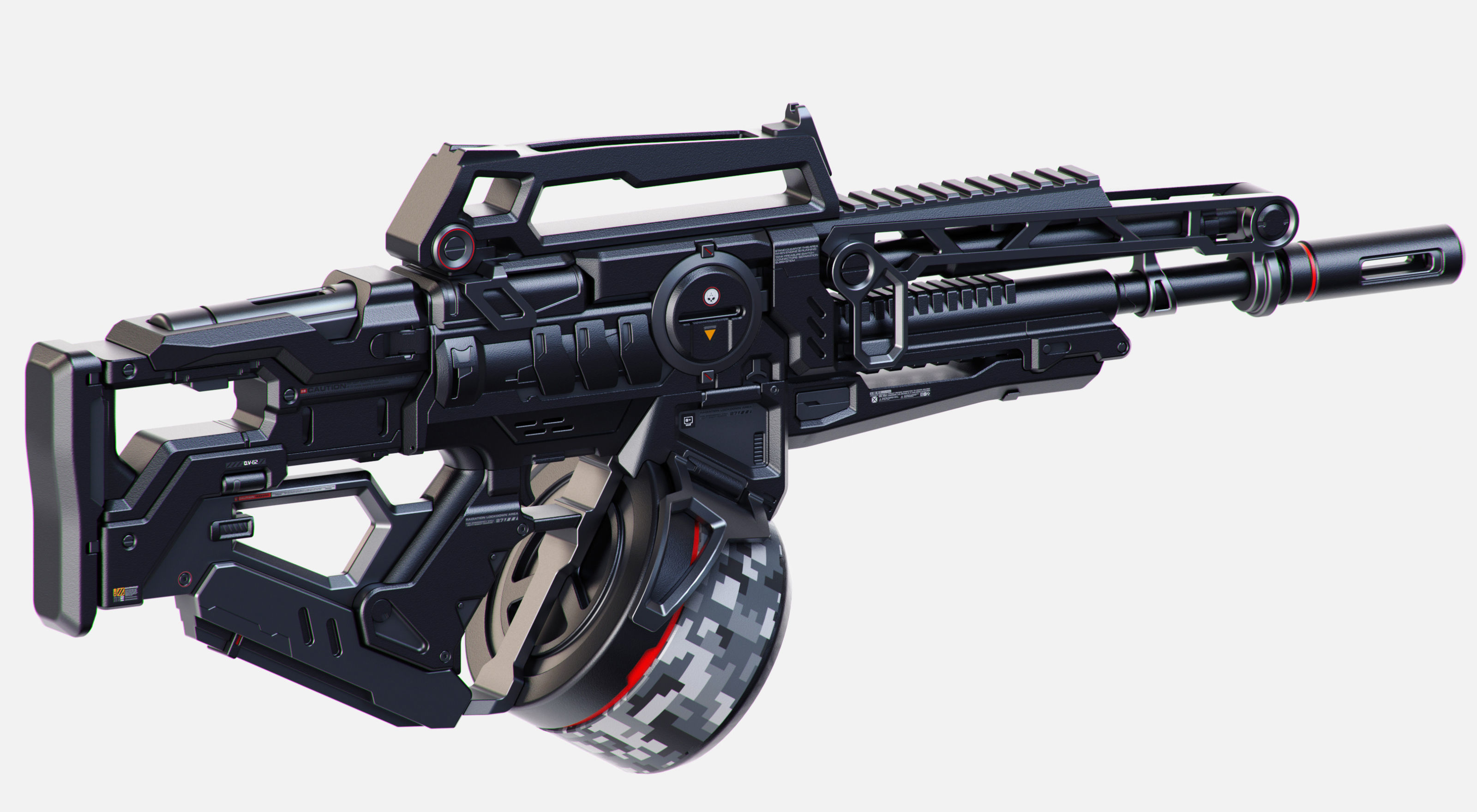 Sci-Fi Rifles Set Kitbash  3D model_1