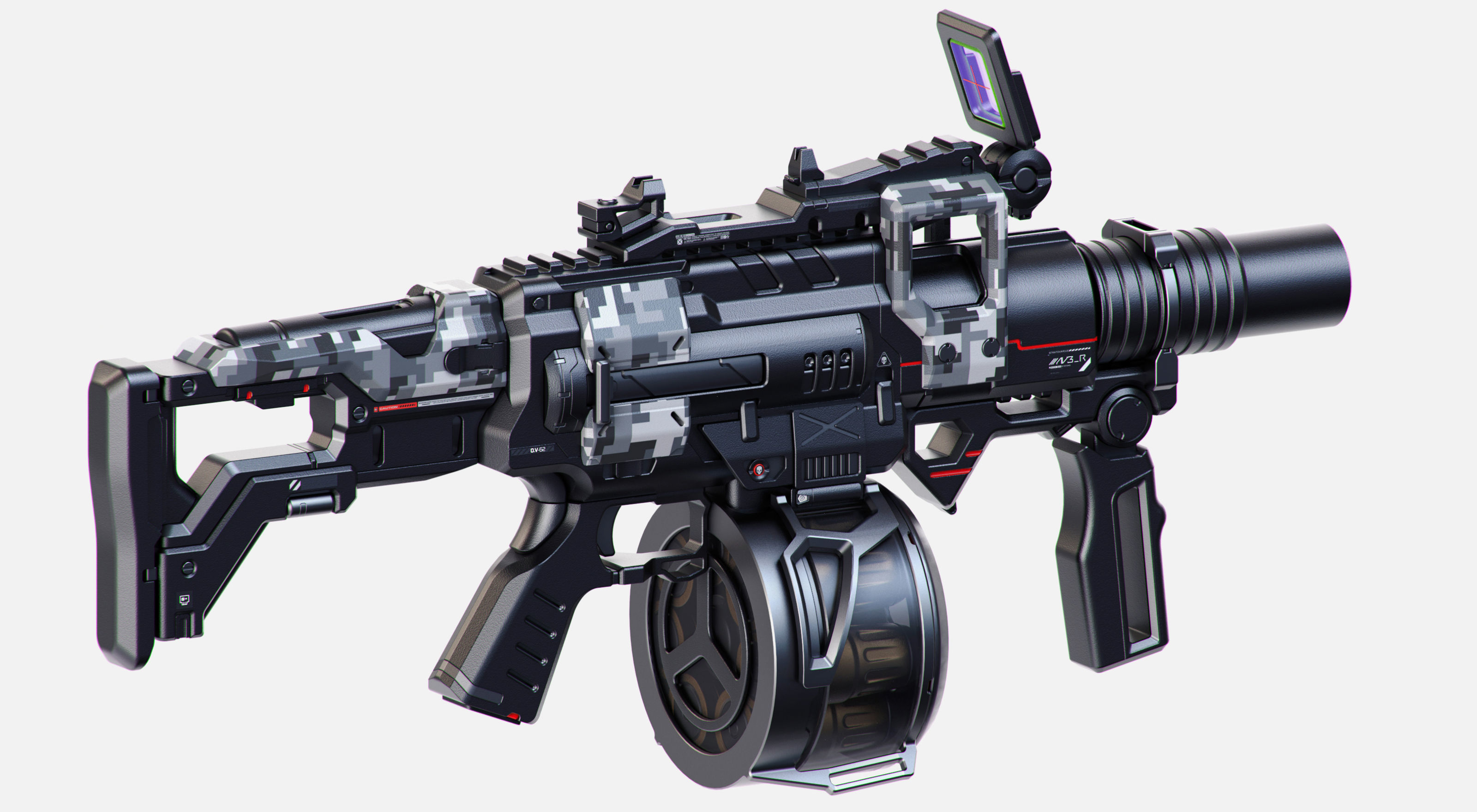 Sci-Fi Rifles Set Kitbash  3D model_3