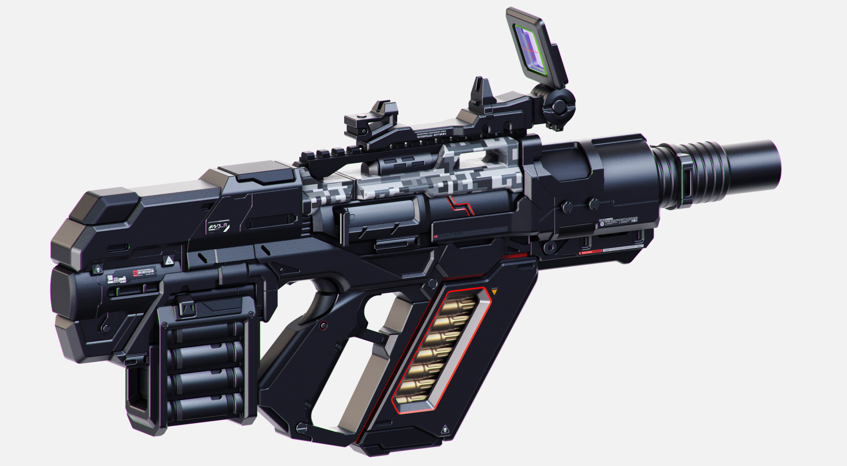 Sci-Fi Rifles Set Kitbash  3D model_2