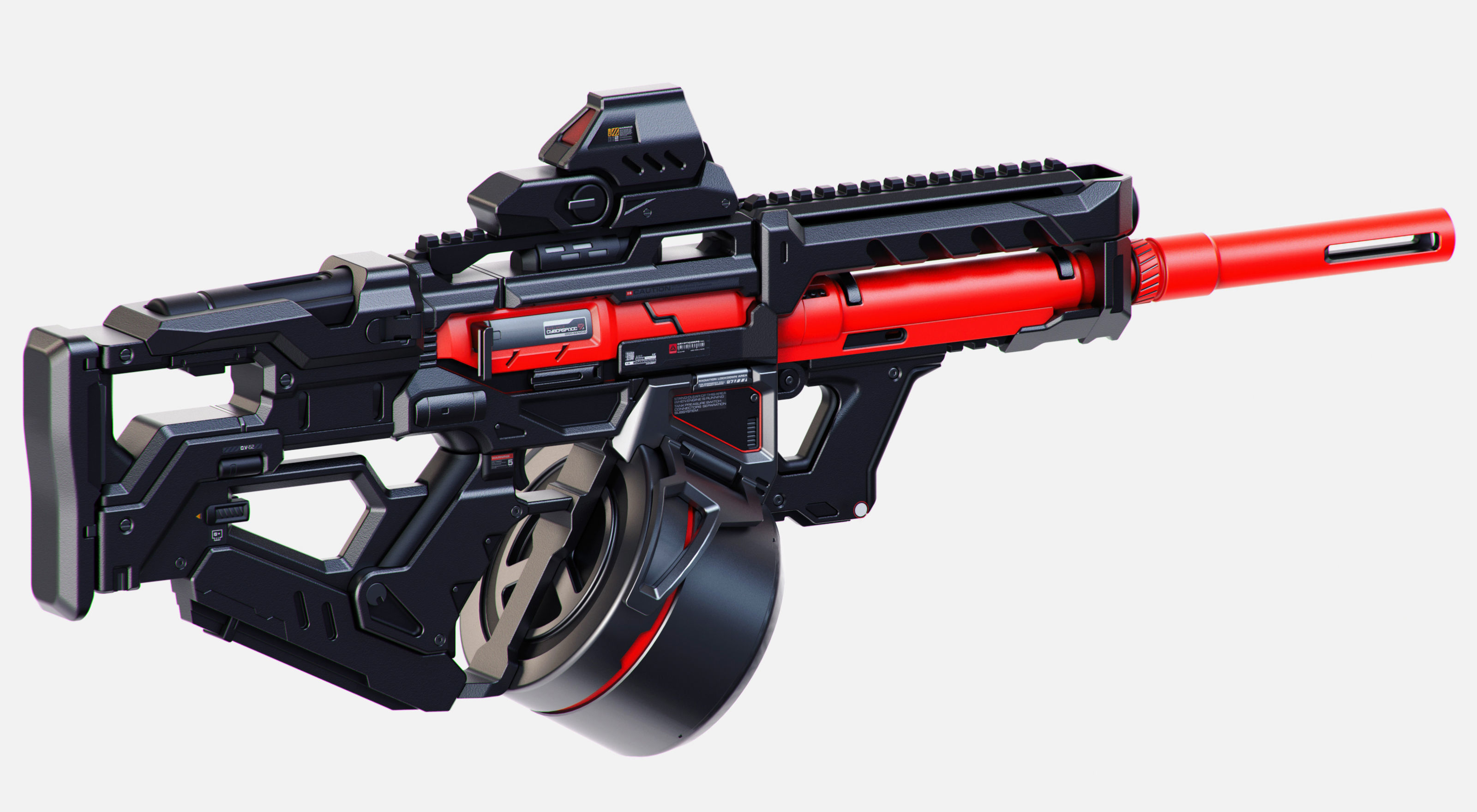 Sci-Fi Rifles Set Kitbash  3D model_5