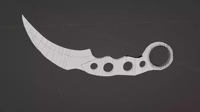 Valorant Reaver Karambit 3D print model Low-poly 3D model