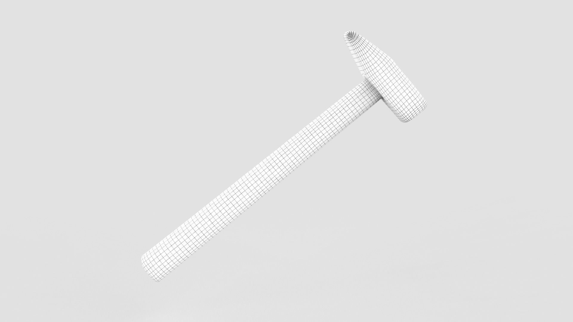 Iron Hammer Tool Scan Low-poly 3D model_9