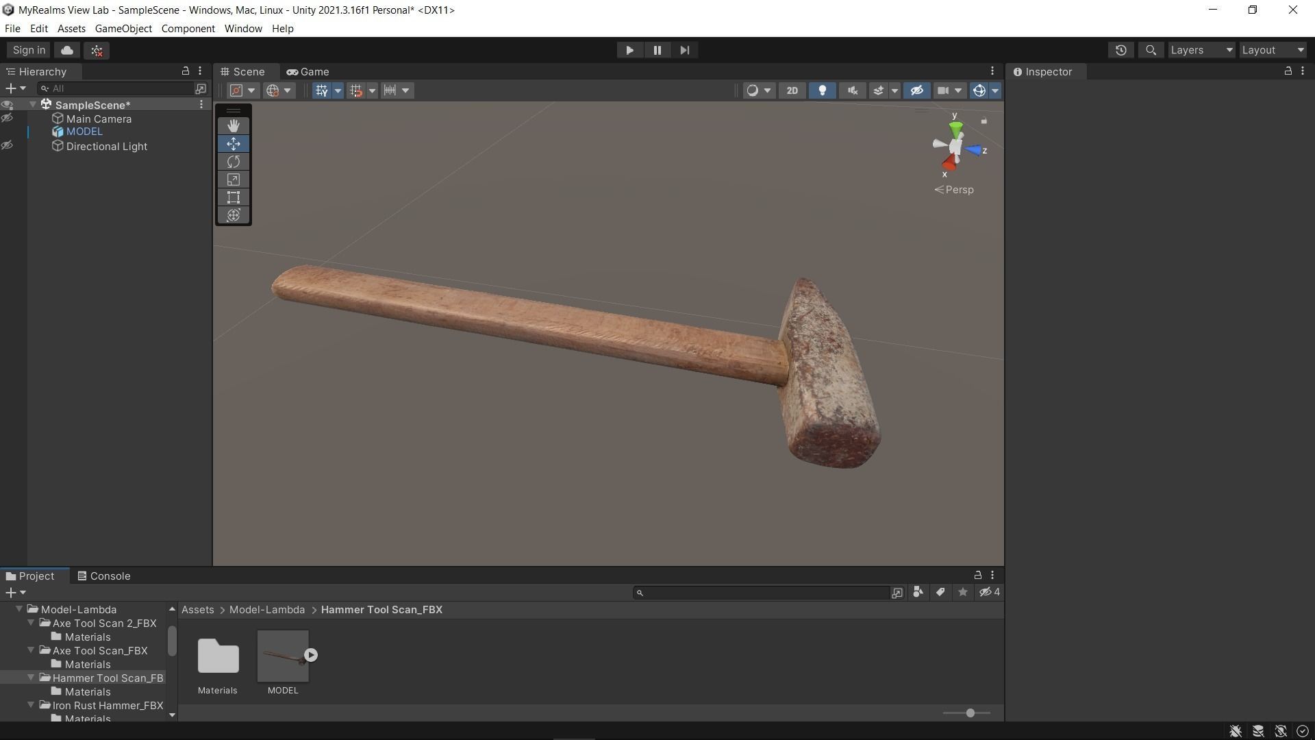 Iron Hammer Tool Scan Low-poly 3D model_15