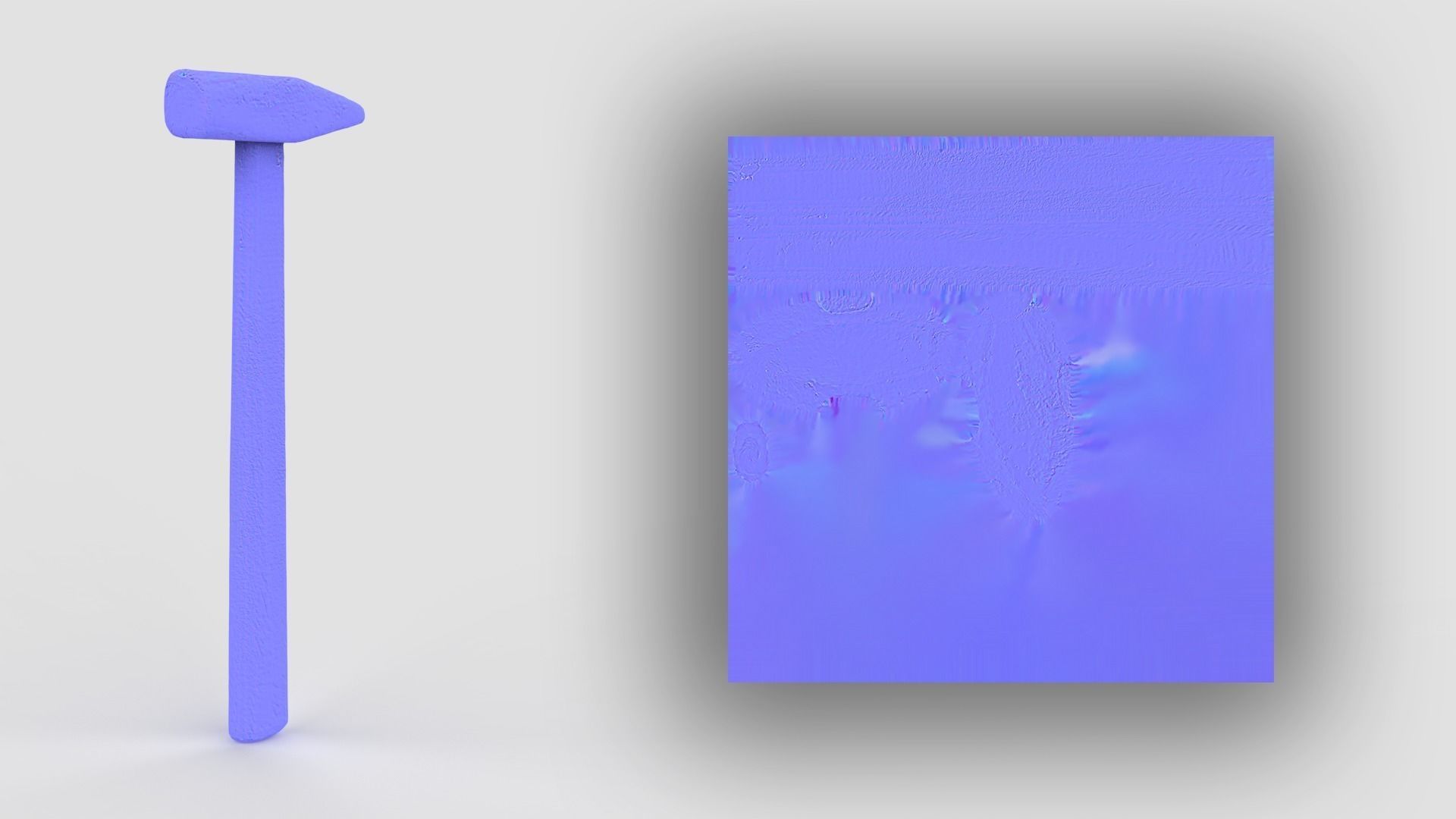 Iron Hammer Tool Scan Low-poly 3D model_8