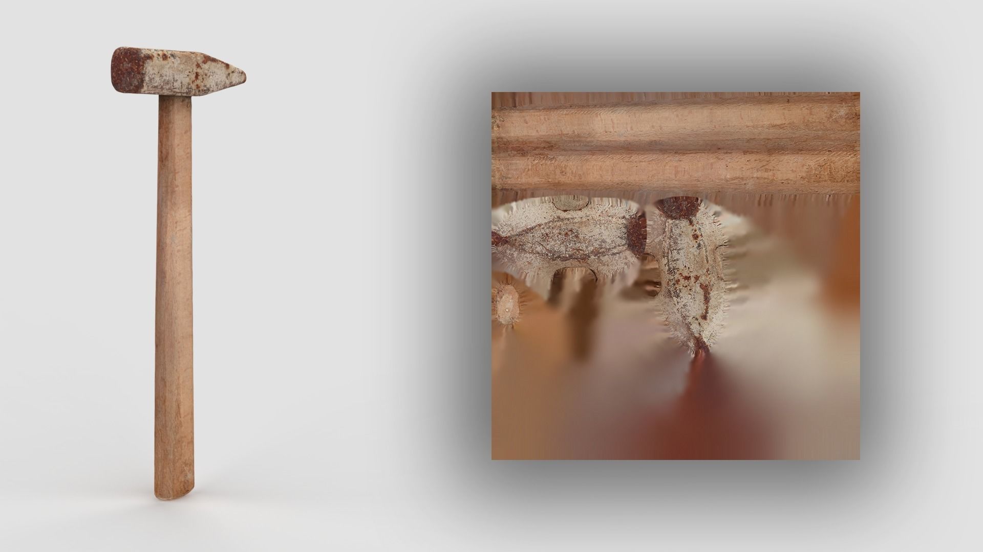 Iron Hammer Tool Scan Low-poly 3D model_6