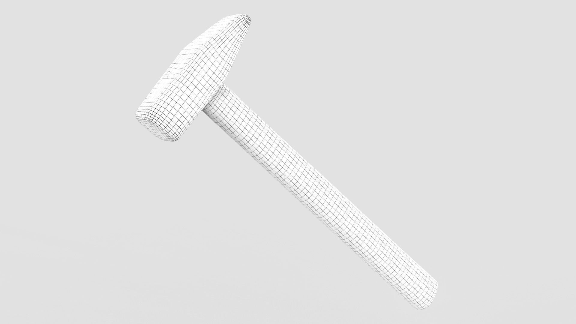 Iron Hammer Tool Scan Low-poly 3D model_12