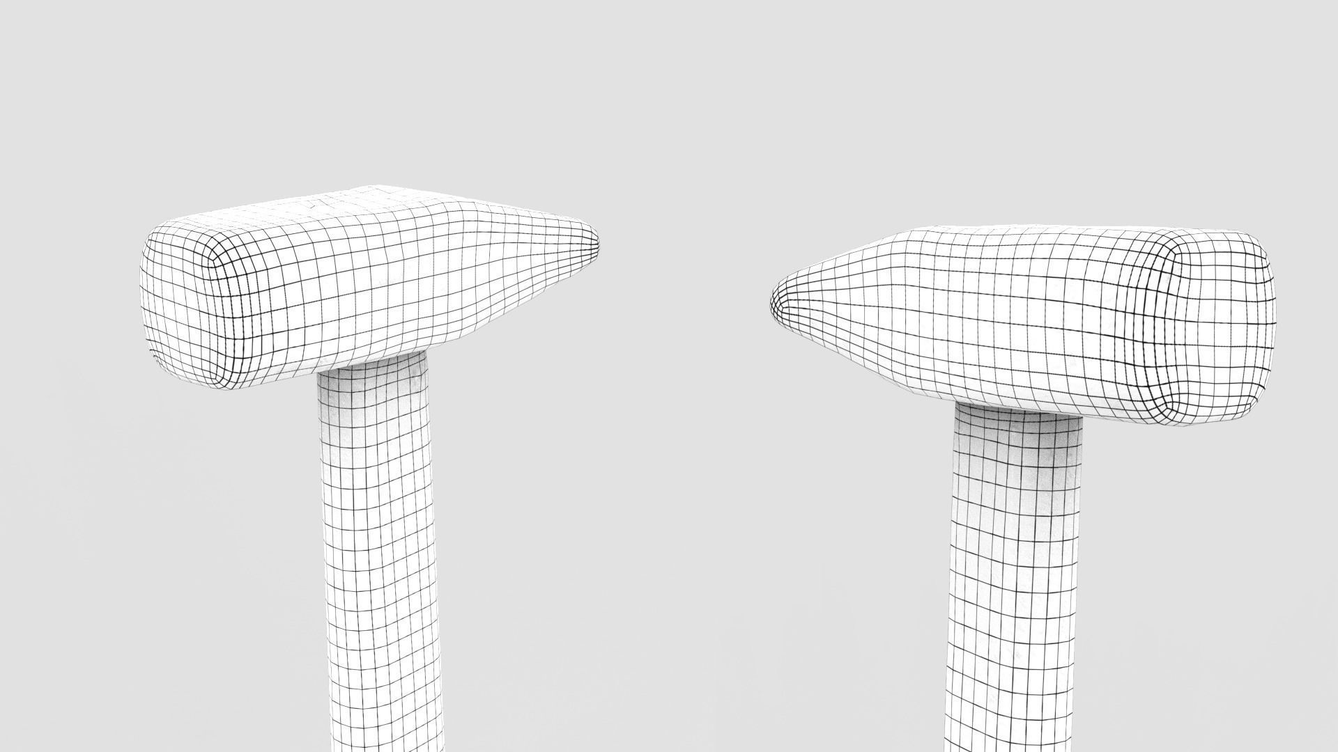 Iron Hammer Tool Scan Low-poly 3D model_10