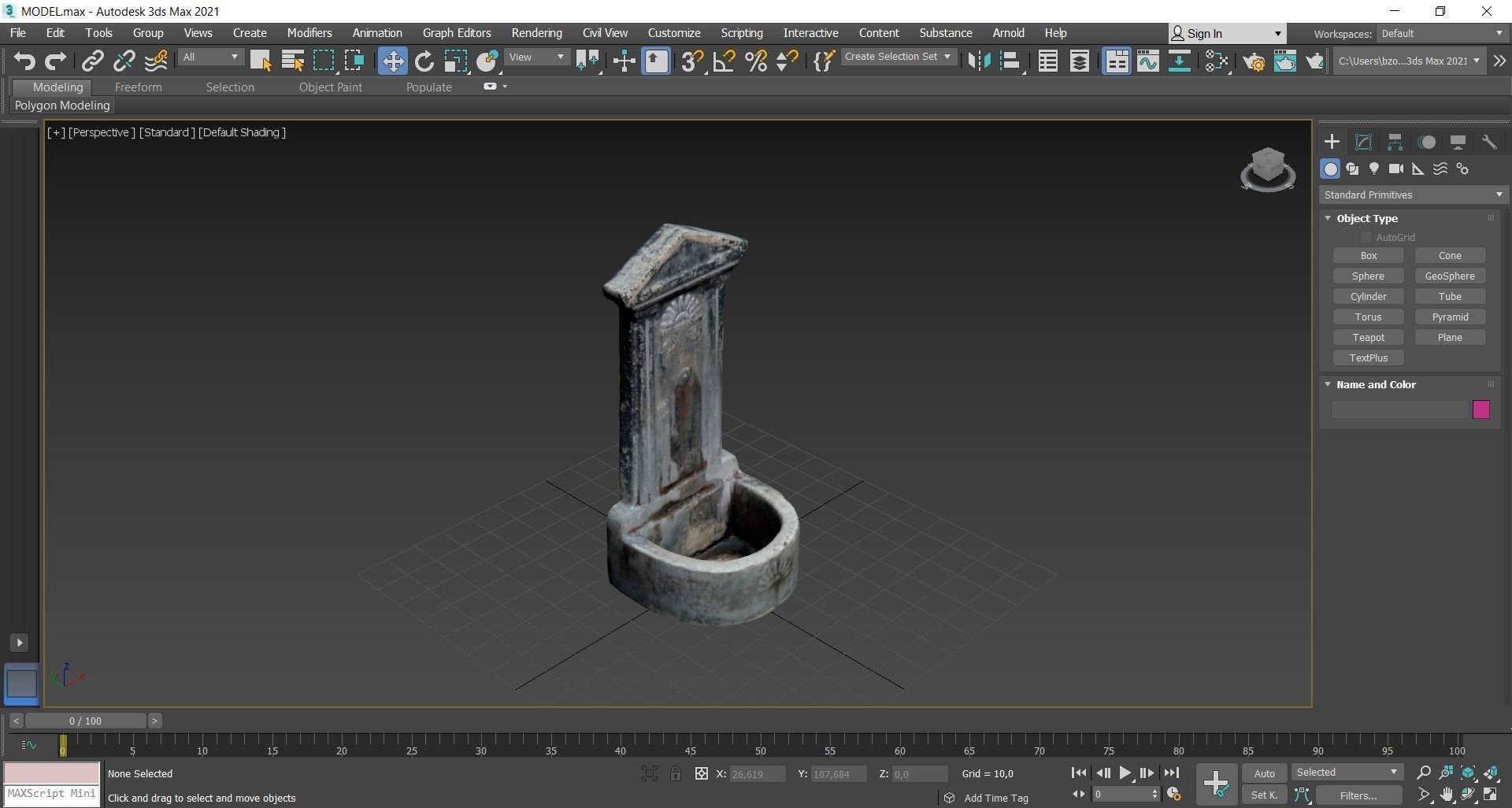 Public Park Drinking Water Scan Low-poly 3D model_13