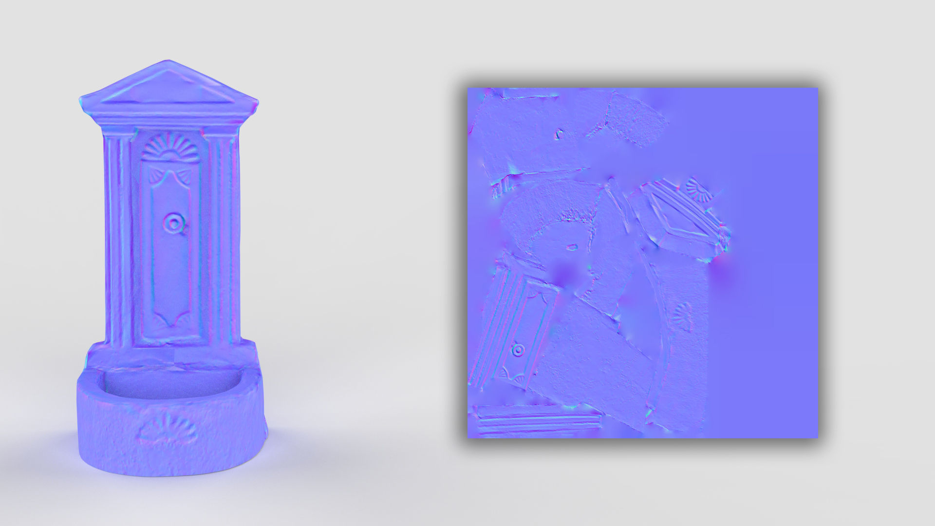 Public Park Drinking Water Scan Low-poly 3D model_9