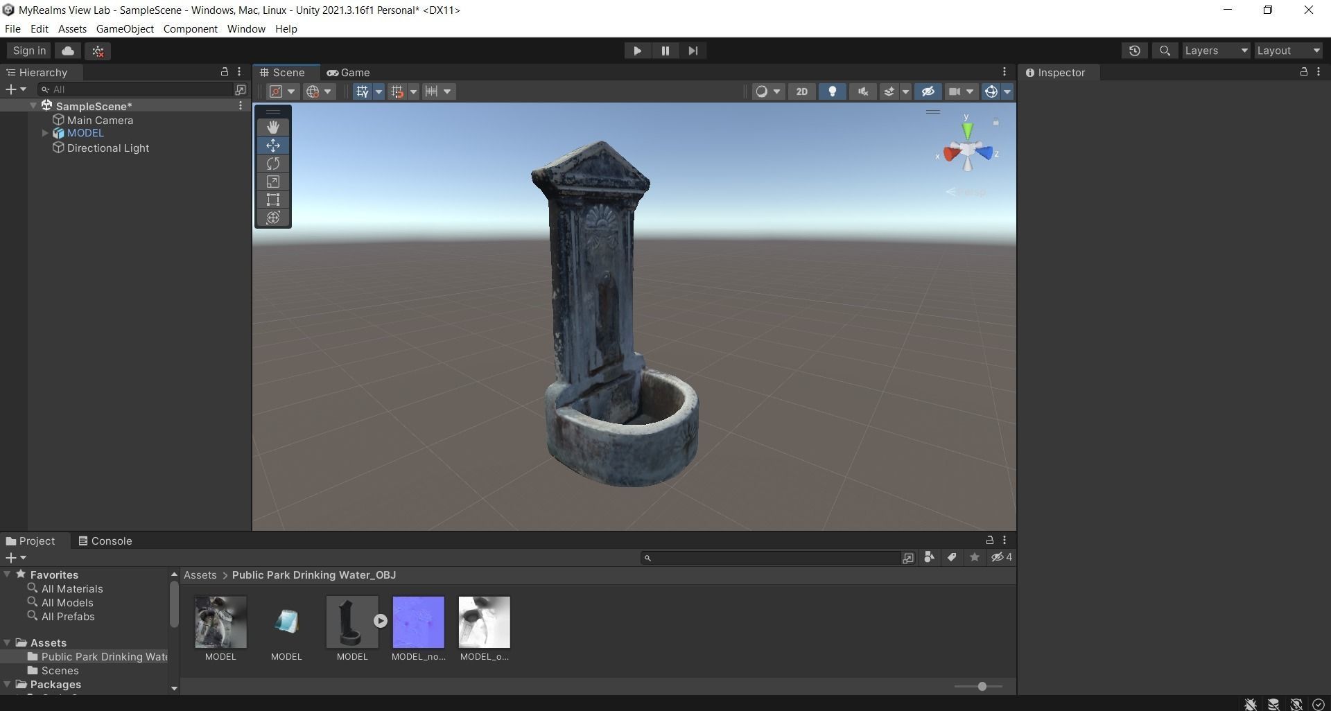 Public Park Drinking Water Scan Low-poly 3D model_14