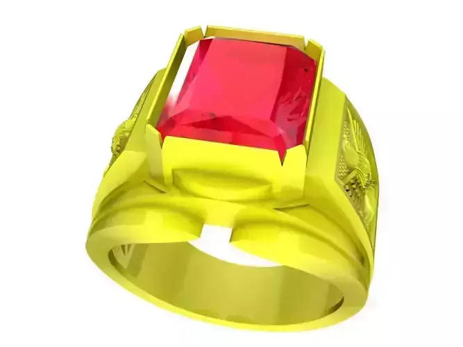 lucky diamond texture eagle ring for bussinessman 4995