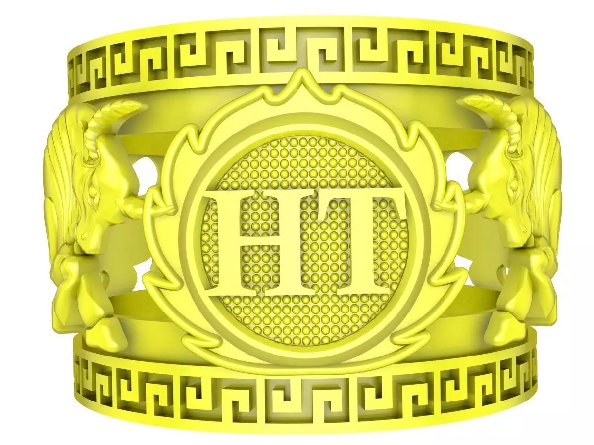Luxury Greek Key Signet Ring for Men 4996 3D print model