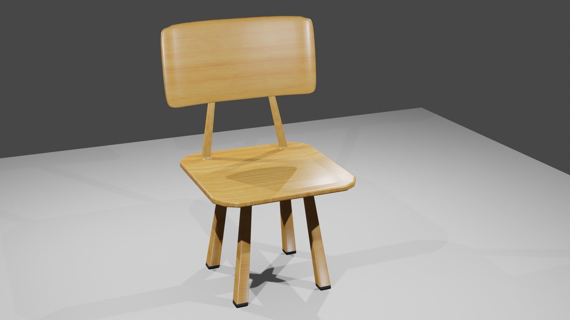 Wooden Modern Chair  Free 3D model_1