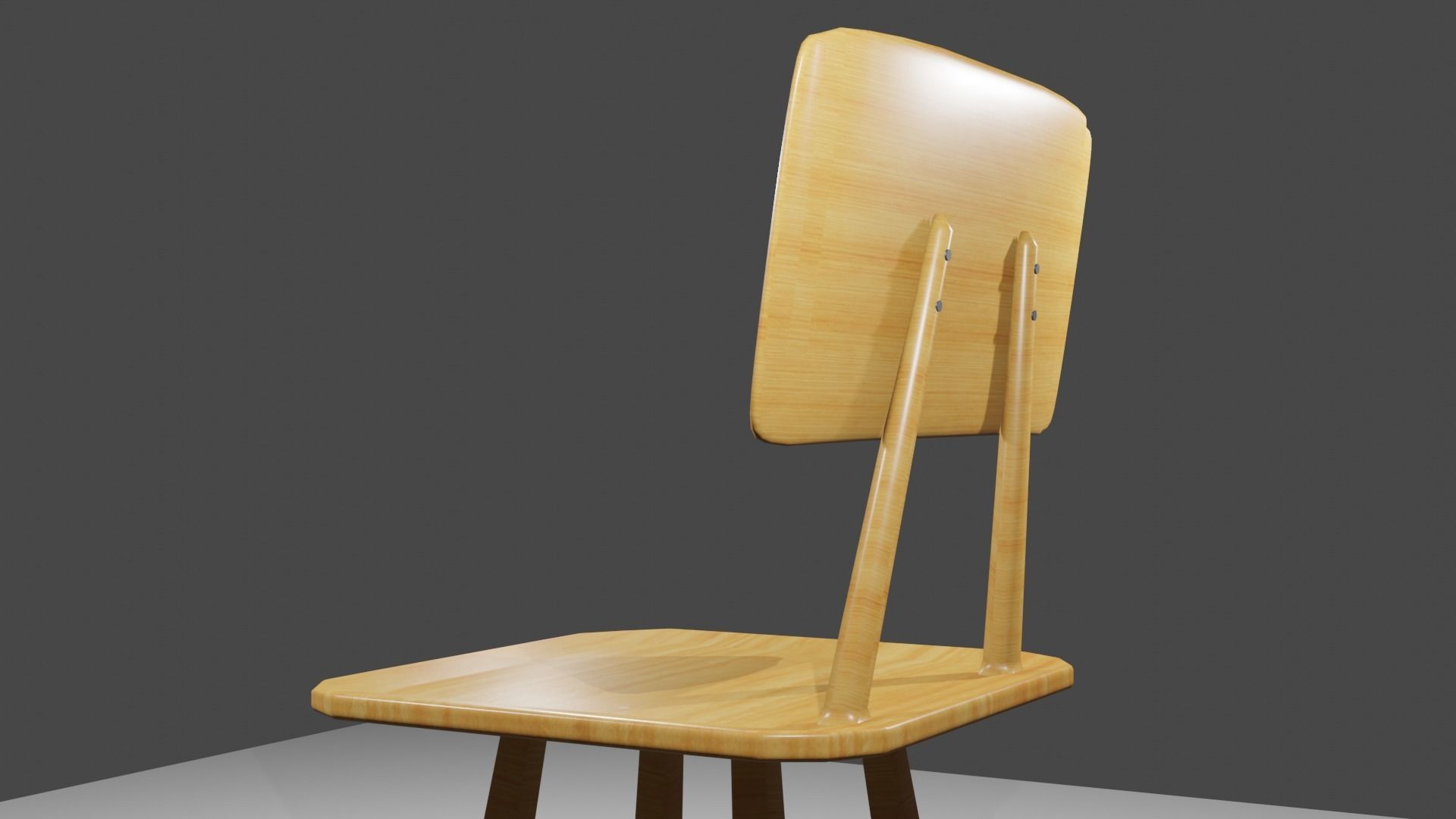 Wooden Modern Chair  Free 3D model_4