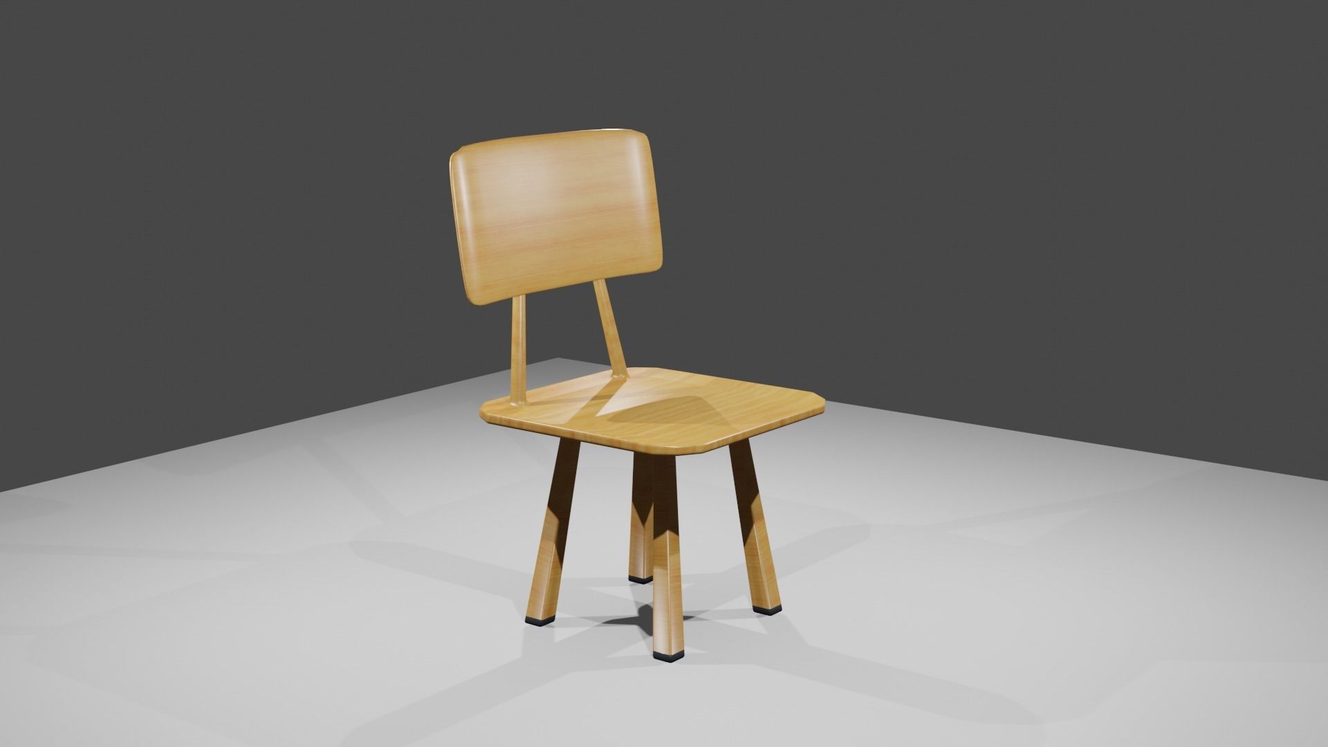 Wooden Modern Chair  Free 3D model_2