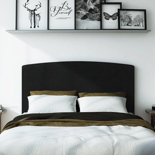 MODERN SIMPLE DOULE BED WITH WOODEN HEADBOARD Low-poly 3D model_6