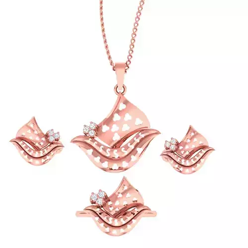 Ring earrings pendant nacre shape set 3D print model