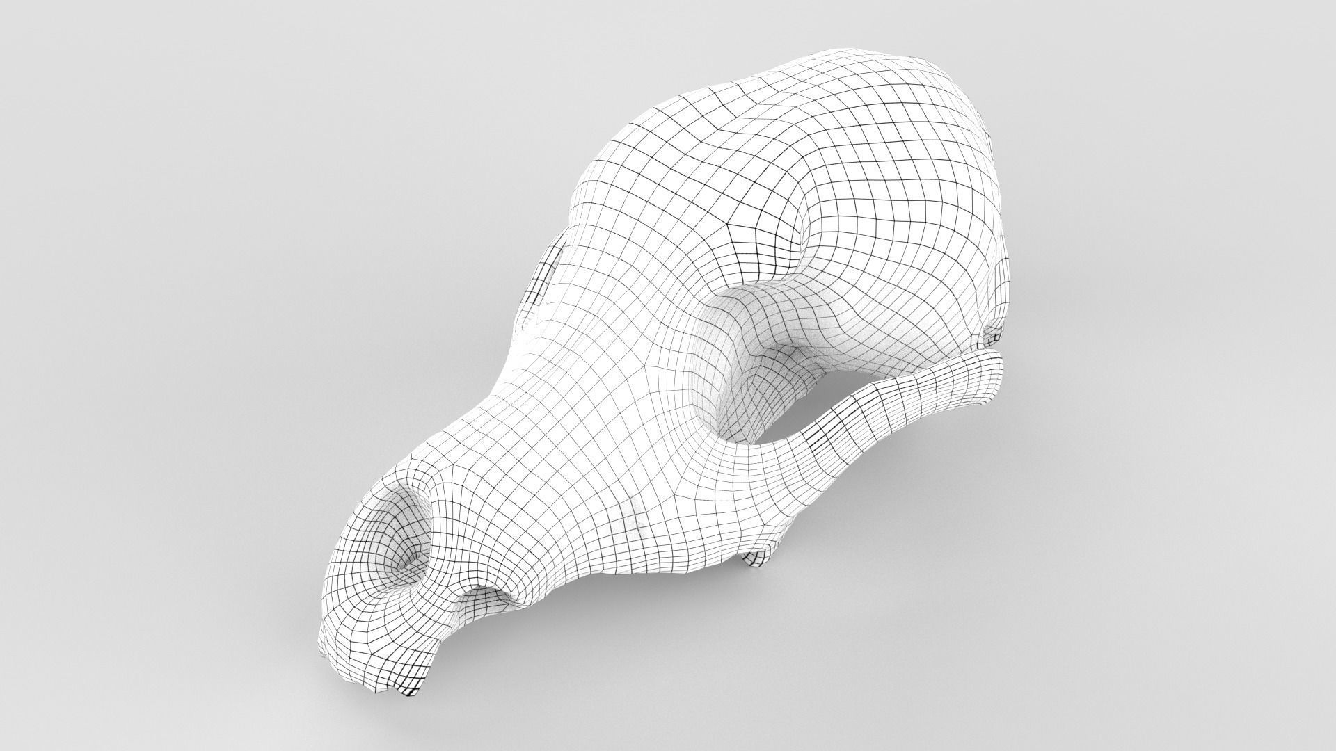 Real Dog Skull Scan Low-poly 3D model_17