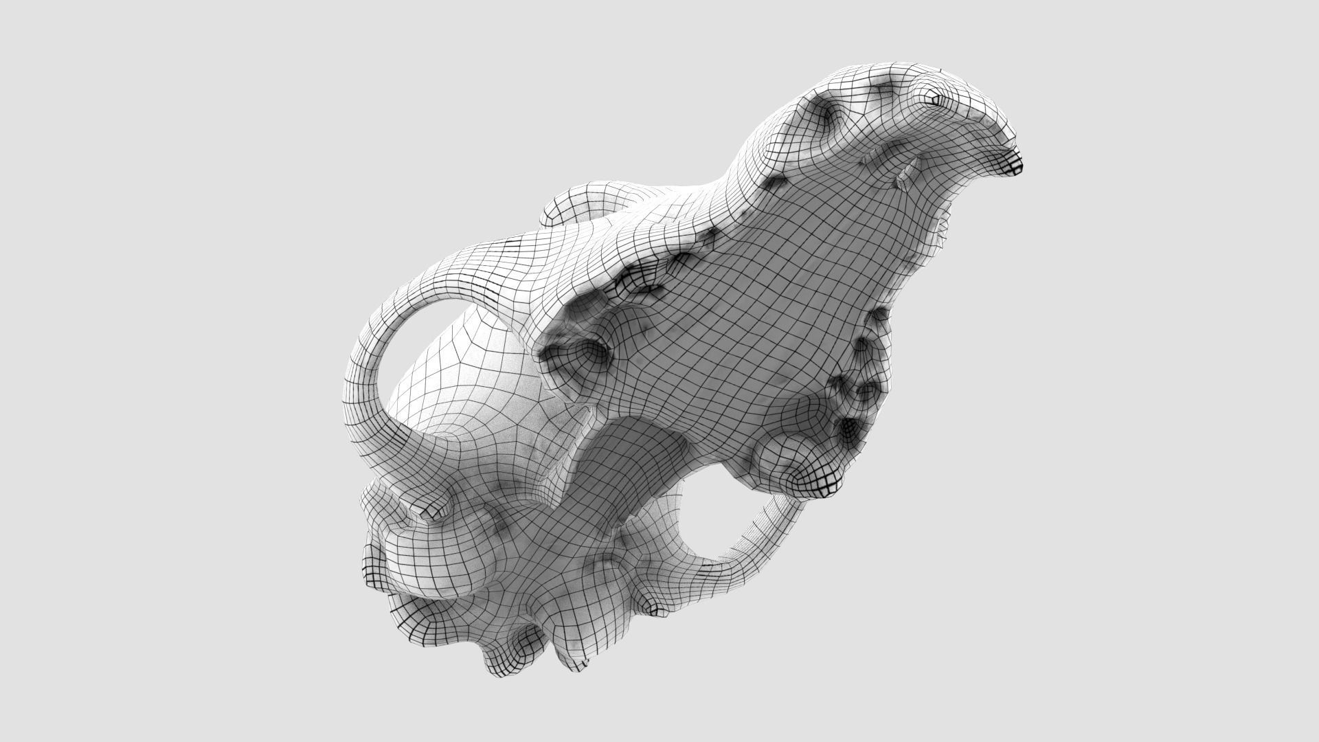 Real Dog Skull Scan Low-poly 3D model_15