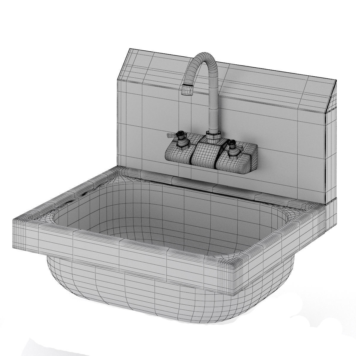 DuraSteelStainlessSteelHandSink 3D model CGTrader