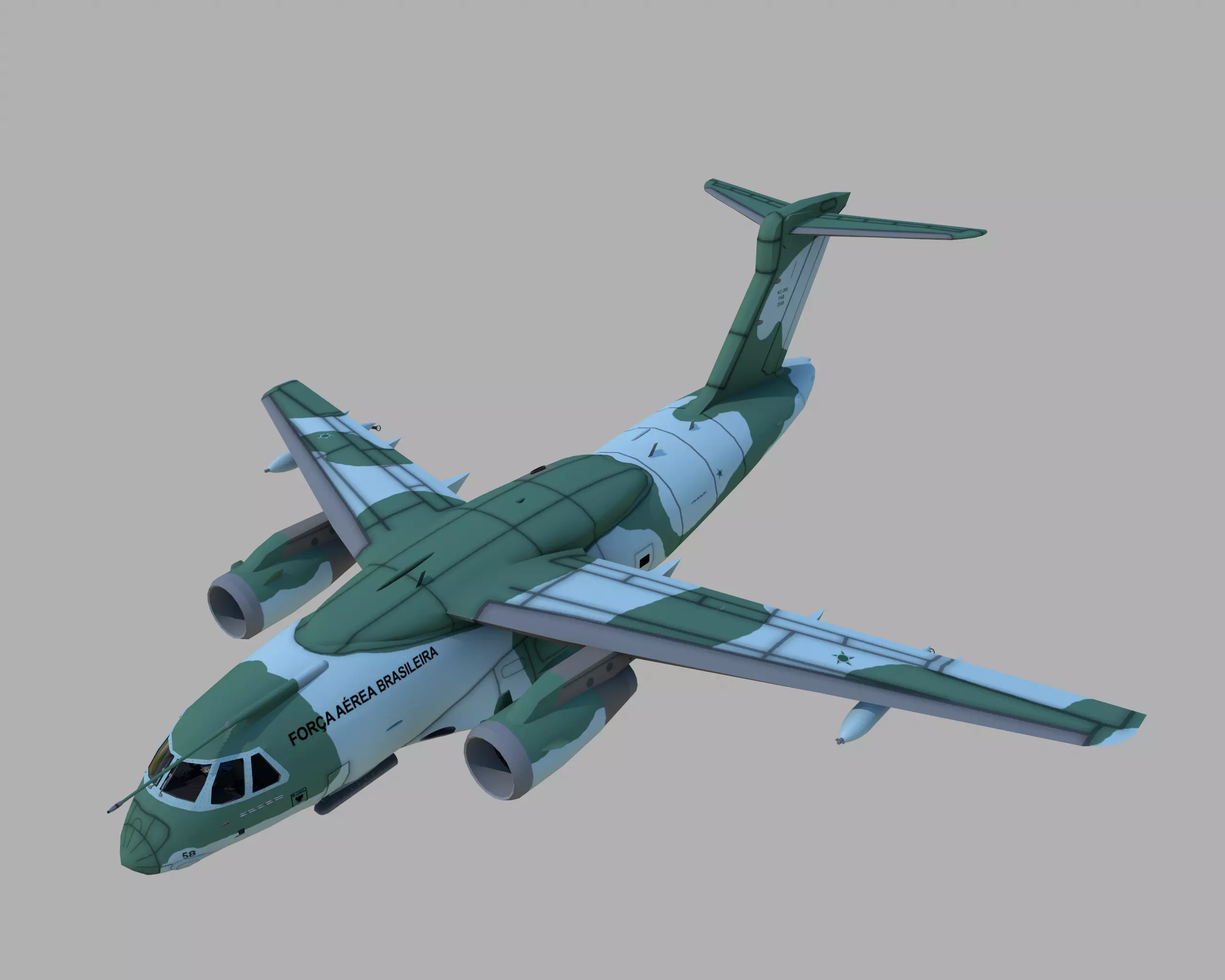 Embraer KC-390 Millennium FAB Low-poly 3D model