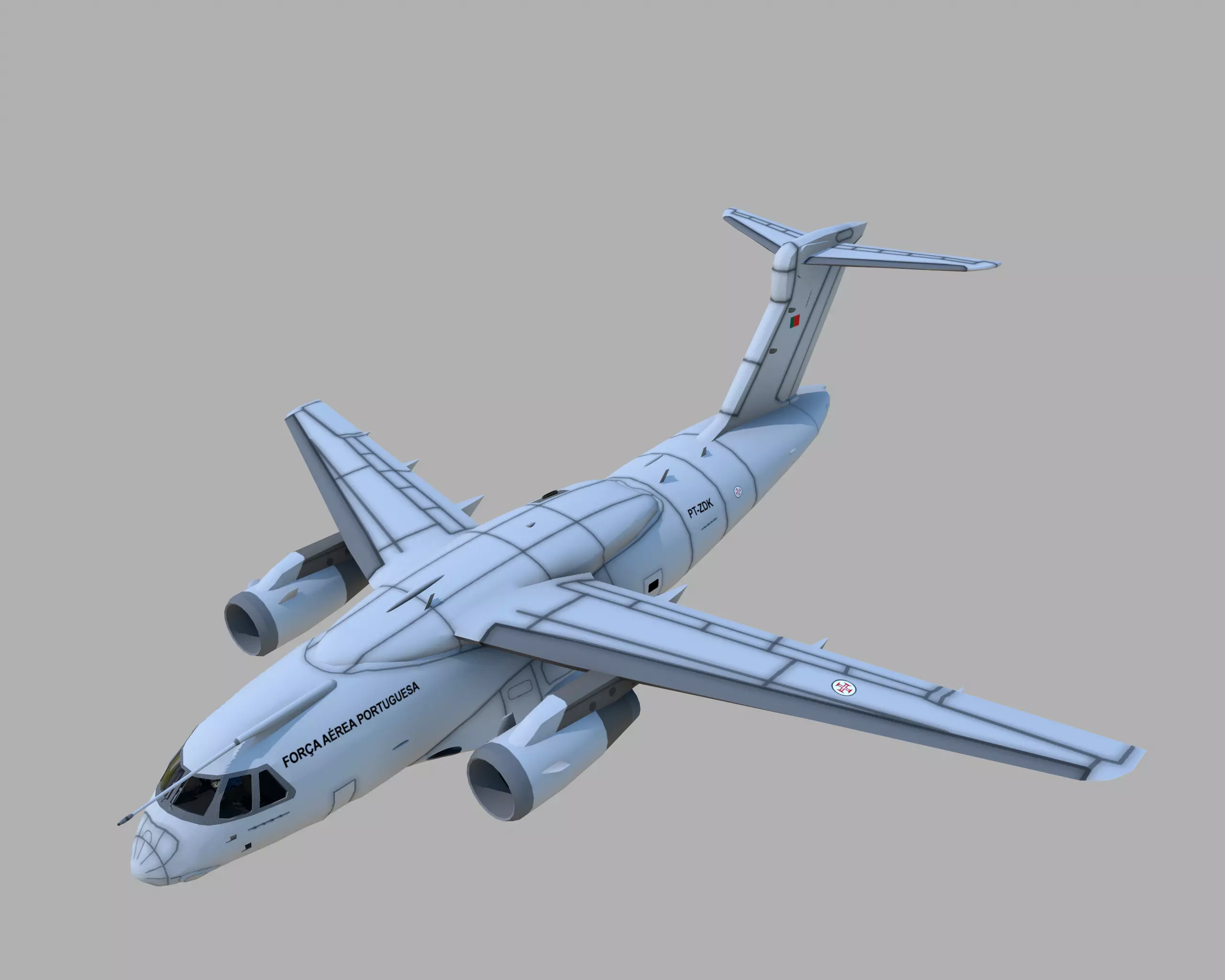 Embraer C-390 Millennium Portuguese Air Force Low-poly 3D model