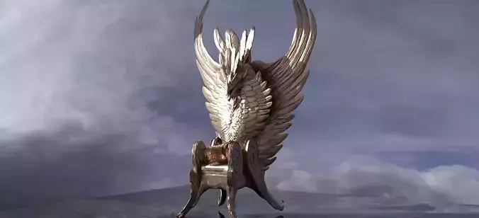 Feathered angel wing Throne Large  Low poly 