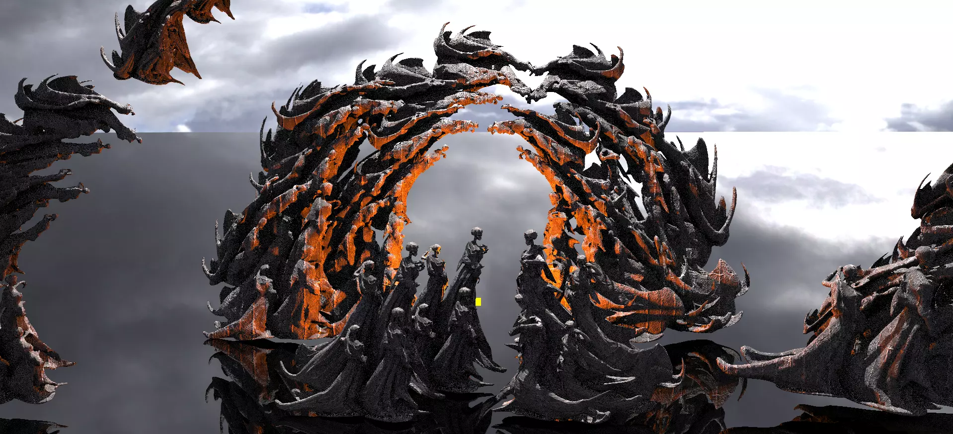 Dantes Inferno Ghost Archway Low poly Low-poly 3D model_0