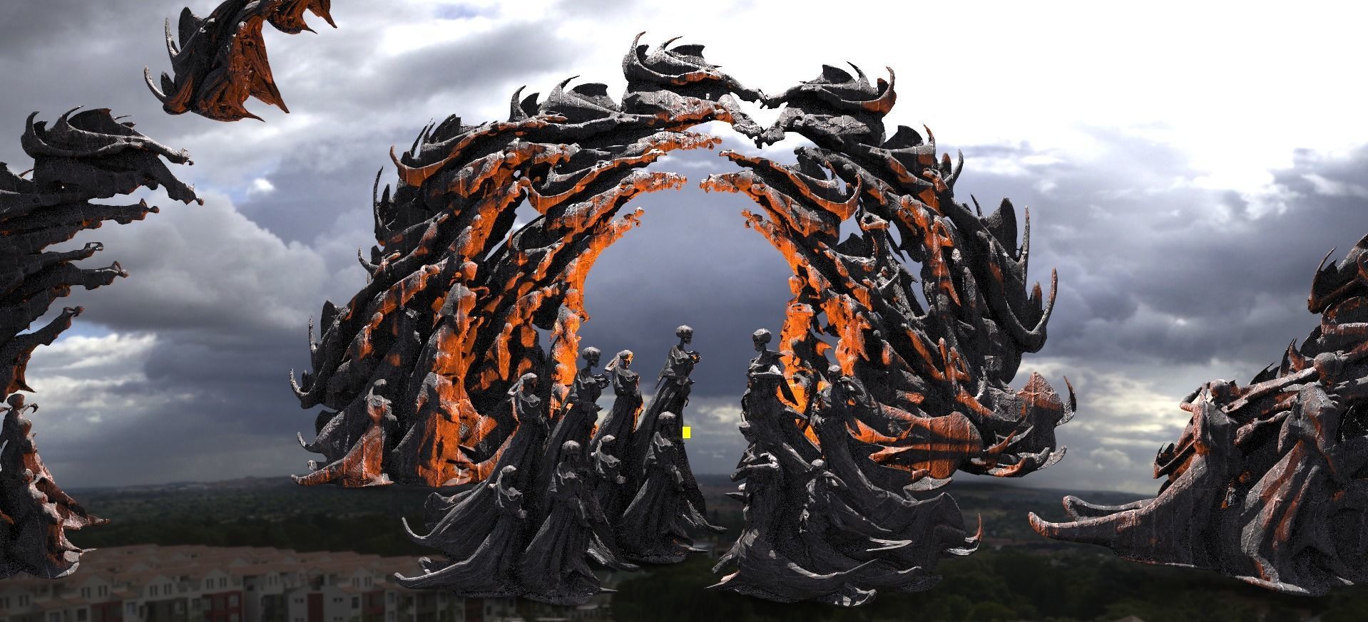 Dantes Inferno Ghost Archway Low poly Low-poly 3D model_2