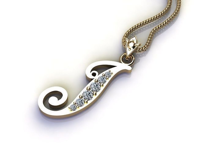 I Pendant Jewelry 3D print model