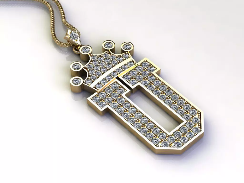 Alphabet Diamond Letter U 3D model_0