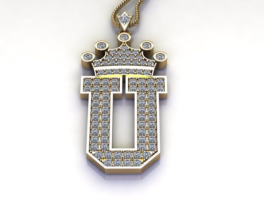 Alphabet Diamond Letter U 3D model_4